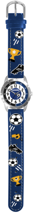 CLOCKKODIEL Svietiace modré chlapčenské hodinky FUTBAL