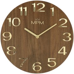 Nástenné hodiny s tichým chodom MPM Timber Simplicity - B - E07M.4222.5480