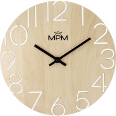 Dřevěné hodiny s tichým chodem MPM E07M.4118.53