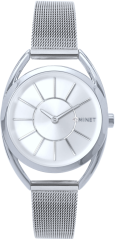 MINET Stříbrné dámské hodinky ICON SILVER s ocelovým řemínkem