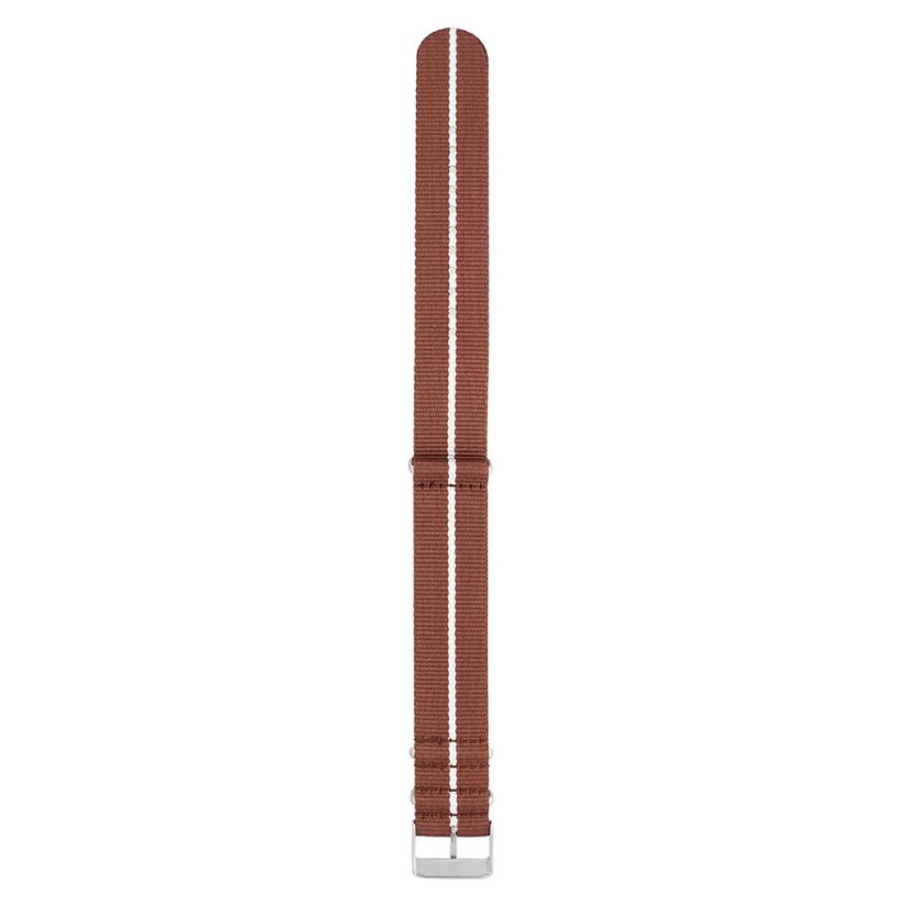 Textilní řemínek na hodinky PRIM Tritium RD.13238 (22 mm) - hnědý/bílý - RD.13238.2220.5000.L1