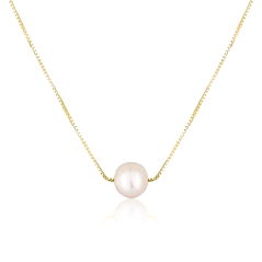 Pozlátený strieborný náhrdelník s perlou JVD SVLN0544XD2GP45