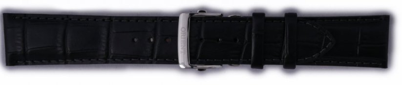 Černý kožený řemínek Orient UDEZASB, stříbrná přezka (pro model FFM03)