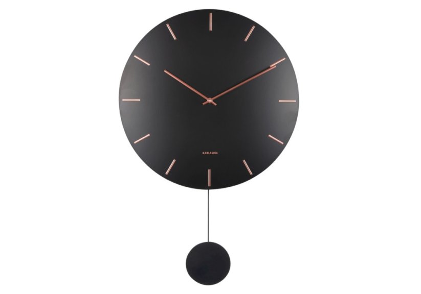Dizajnové kyvadlové nástenné hodiny 5863BK Karlsson 47cm