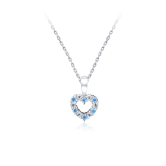 Stříbrný náhrdelník se zirkony srdce JVD SVLN0434SH2BM38