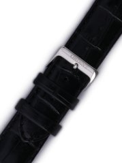 Černý kožený řemínek Orient UDFJBSB, stříbrná přezka (pro model FAG00)