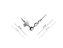 Stredné strieborné hliníkové ručičky na hodiny Antik 43 mm | 32 mm