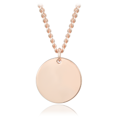 MINET Decentní Rose gold stříbrný náhrdelník s kolečkem