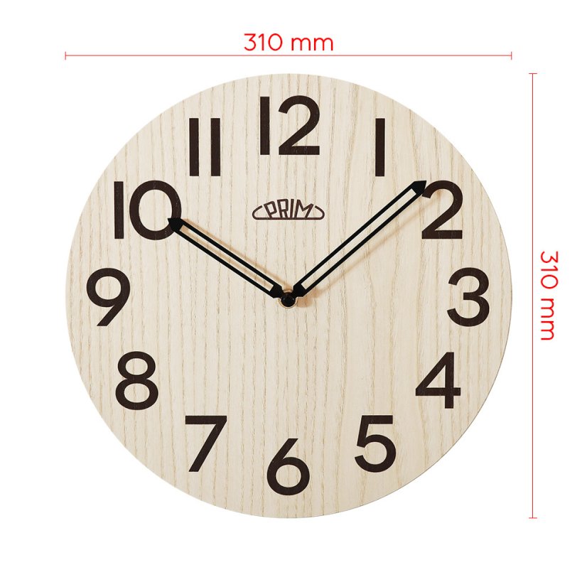 Drevené hodiny s tichým chodom PRIM Genuine Veneer - A - E07P.4245.5350