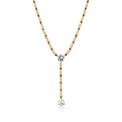 Pozlátený strieborný náhrdelník so zirkónmi JVD SVLN0961SH2GH18