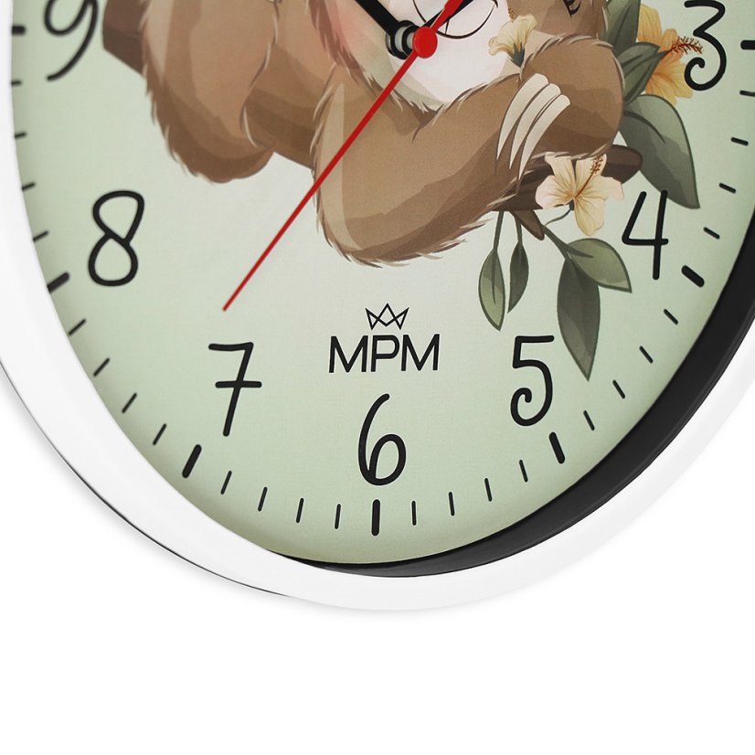 Detské nástenné hodiny s tichým chodom MPM Lenochod - E01M.4267.00