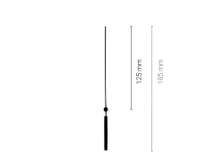 Černá sekundová ručička 125 mm
