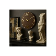 Dizajnové hodiny 10-005-89-60 wenge/gold CalleaDesign 30cm