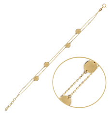 MINET Elegantní zlatý náramek s dekorativními kolečky Au 585/1000 1,20g