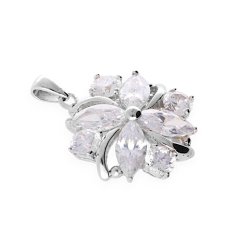 Nerezový prívesok Floral Elegance - strieborné farby - SPD.8260