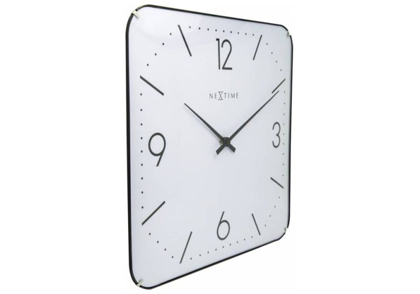 Dizajnové nástenné hodiny 3174 Nextime Square Dome 35cm