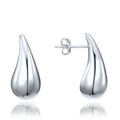 MINET Moderné strieborné náušnice veľké kvapky