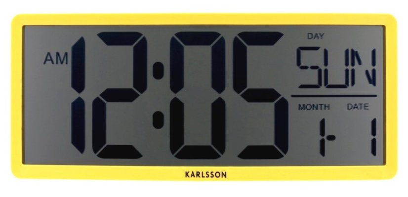 Digitální LCD hodiny 6020YE Karlsson 35cm
