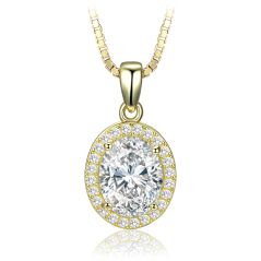 MINET Luxusní pozlacený stříbrný náhrdelník se zirkonem