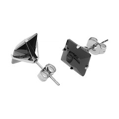 Nerezové náušnice 5634 - čierne - SER.5634..10mm