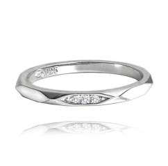 MINET Minimalistický snubní stříbrný prsten se zirkony vel. 56