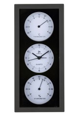 Nástěnné-stolní hodiny s teploměrem a vlhkoměrem JA7071BN Lowell 26cm