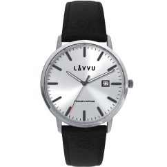 LAVVU Stříbrné pánské hodinky se safírovým sklem Copenhagen Titanium Silver