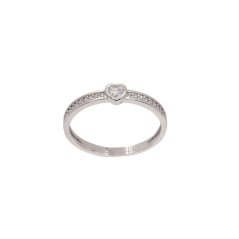 Zlatý prsteň z bieleho zlata so zirkónmi GLR4002W, veľ. 53, 1.45 g (585/1000)