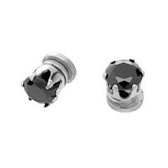 Nerezové náušnice 70404.B - stříbrnočerné barvy - SER.70404.B.7090.OCMA.05