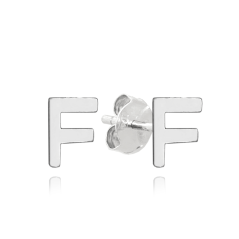 MINET Strieborné náušnice písmeno "F"