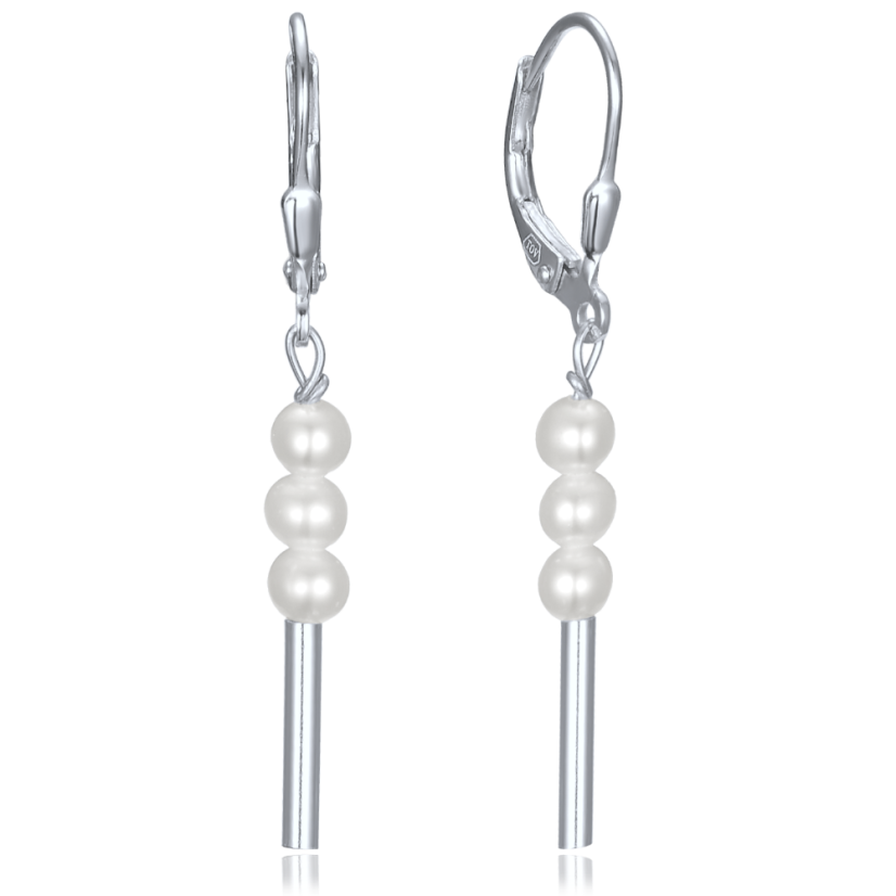 MINET Strieborné náušnice s prírodnými perlami