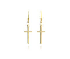 MINET Pozlátené strieborné náušnice KRÍŽA