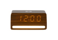 LED hodiny-budík 6078DW Karlsson s nabíjačkou smartfónov 16cm