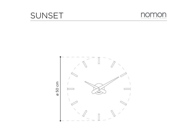 Designové nástěnné hodiny Nomon Sunset Graphite 50cm