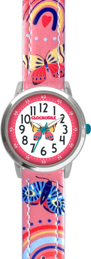 CLOCKODILE Růžové dívčí dětské hodinky MOTÝL