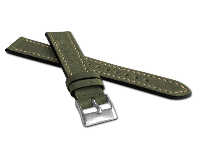 LAVVU Kaki remienok RETRO z luxusnej kože Top Grain - 22