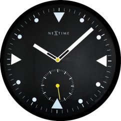 Dizajnové nástenné hodiny 3049 Nextime Serious black 32cm