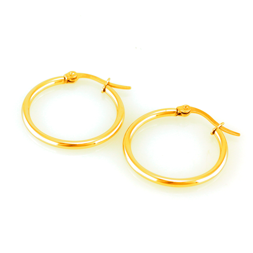 Nerezové náušnice 7389 (65 mm) - pozlátené - SER.7389.. 65mm