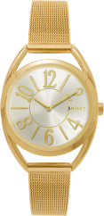 MINET Zlaté dámské hodinky s čísly ICON GOLD MESH
