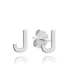 MINET Strieborné náušnice písmeno "J"