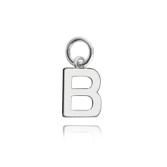 MINET Strieborný príves drobné písmeno "B"