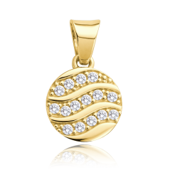 MINET Elegantné náušnice z bieleho zlata kolieska na skrutku s bielymi zirkónmi Au 585/1000 1,10g