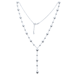MINET Elegantní stříbrný náhrdelník s kuličkami