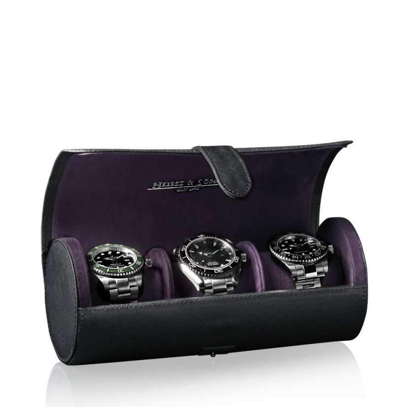 Puzdro na hodinky HEISSE & SÖHNE 70019-148 Rondo 3 Black/Violet