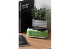 Stolové hodiny s budíkom, nabíjačkou smartfónov a Bluetooth reproduktorom 6033BG Karlsson 20cm