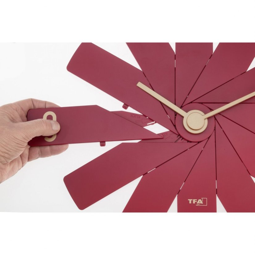 TFA 60.3020.05 - Dizajnové nástenné hodiny CLOCK IN THE BOX - červené