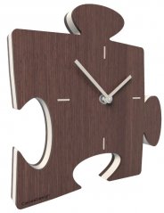 Dizajnové hodiny 55-10-1 CalleaDesign Puzzle clock 23cm (viac farebných variantov) Farba terracotta(tehlová)-24 Dyha čierny orech - 85
