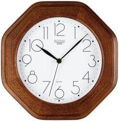 Nástěnné dřevěné hodiny ELTON Puur - hnědé - E17.4675.50.004639