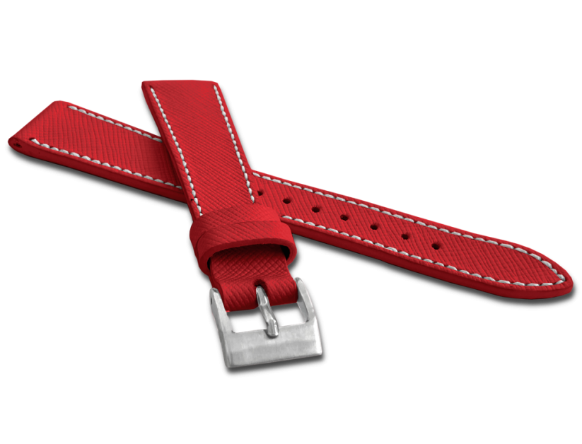 Červený štruktúrovaný remienok LAVVU EPSOM z luxusnej kože Top Grain - 22