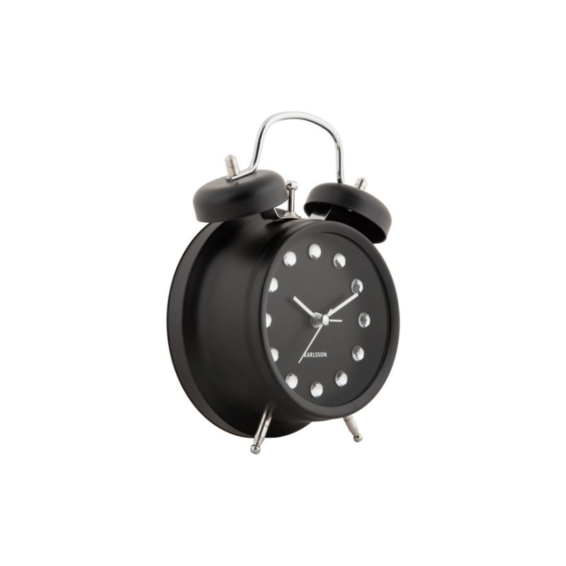 Dizajnový zvoncový budík 6018BK Karlsson 17cm